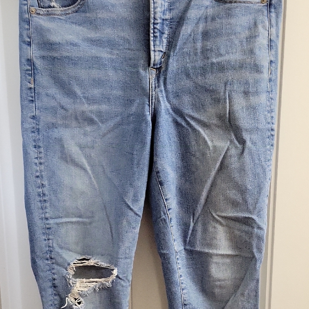 Women's Light Blue Distressed Jeans